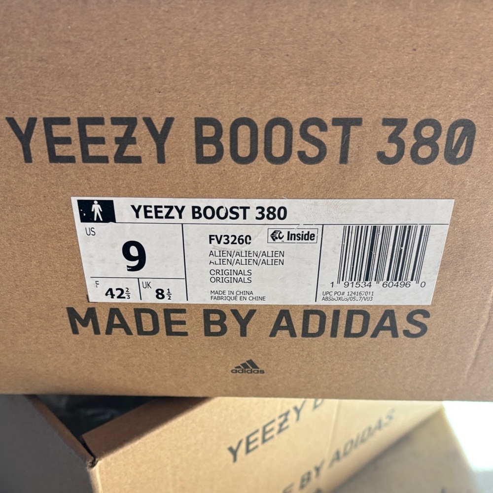 Yeezy Boost 380 Men’s Grey Knit Sneakers - Picture 2 of 6